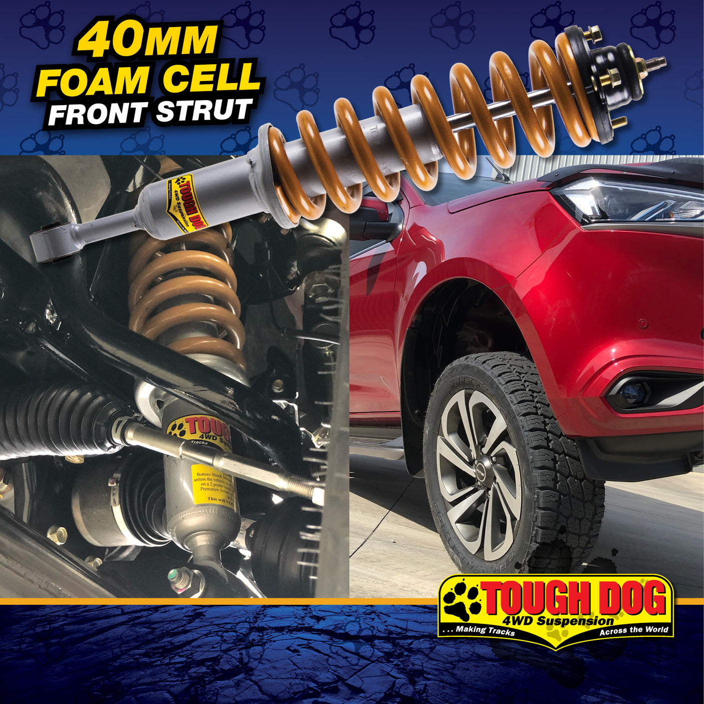 Tough Dog Front Assembled Foam Cell Struts Isuzu MU-X
