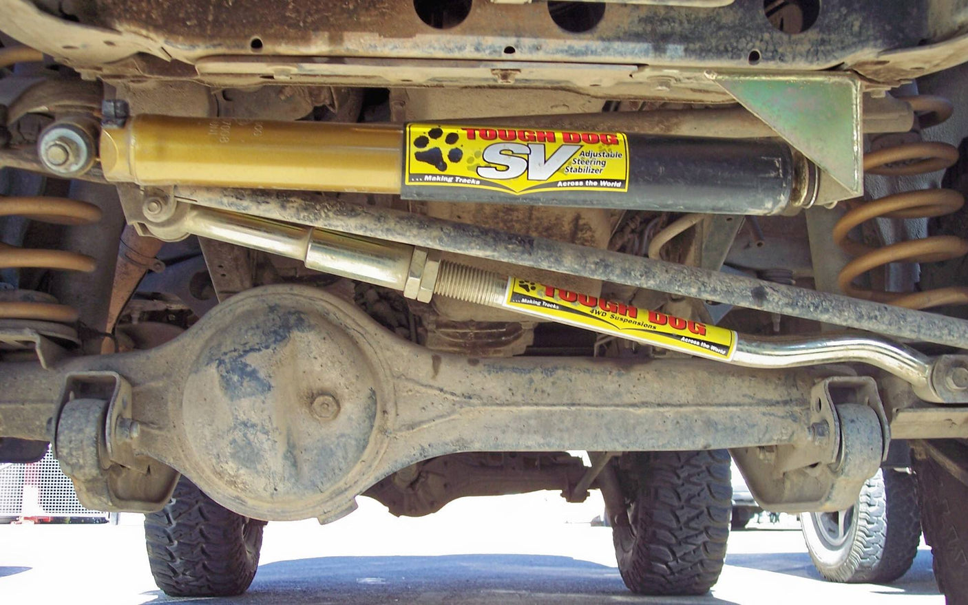 Tough Dog Adjustable 4"+ Steering Damper 105 Series Toyota LandCruiser