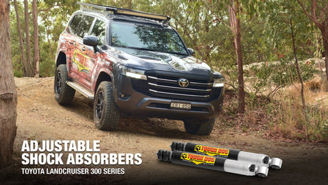 Tough Dog Rear Adjustable 40mm Bore Shocks 300 Series LandCruiser